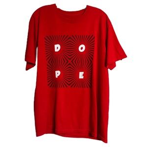 DOPE Hypnosis Style Red Graphic T Shirt Sz M EUC